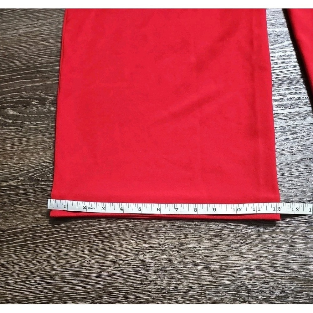 Badgley Mischka Belle Mia Red Rushed Crossover Neckline Wide-leg Jumpsuit Size 2 - Picture 12 of 14